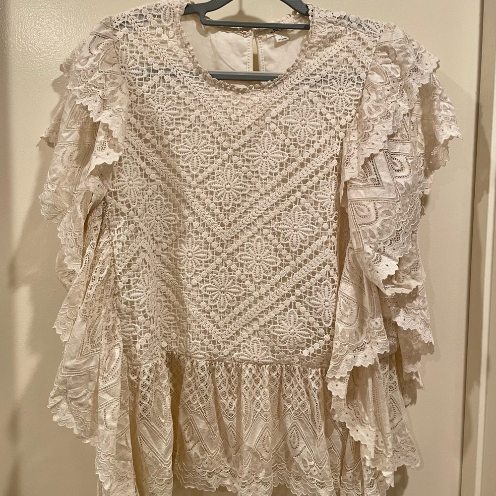 Ultra Pink brand Cream Lace Blouse